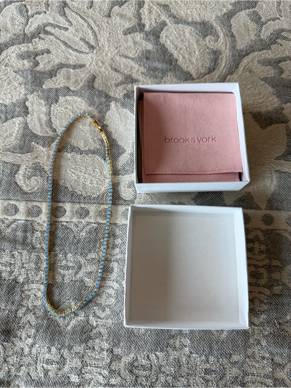 NEW Brook & York Isabella Opal Blue Tennis Necklace - Picture 6 of 9